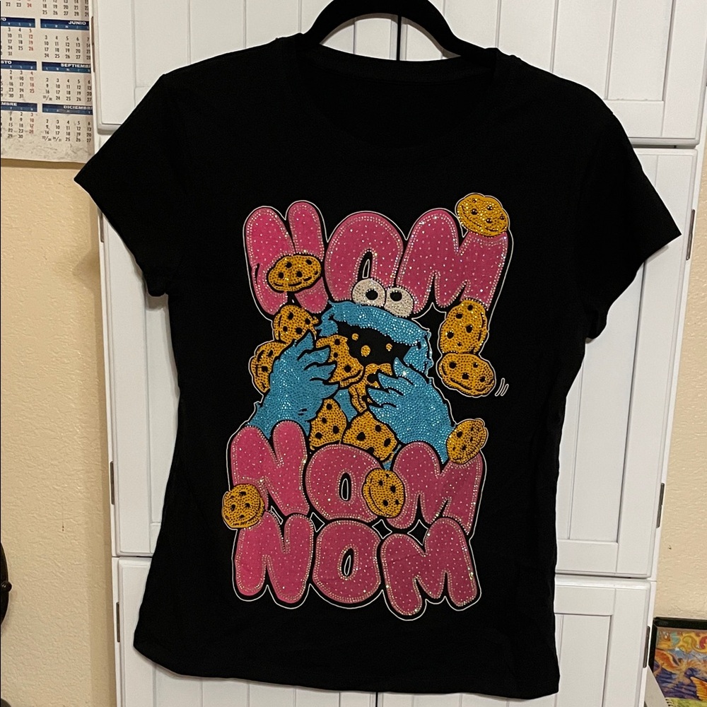 Black Cookie Monster Graphic Women's Tee